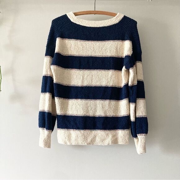 Madewell sweater - Striped Lakeville Pullover in‎ blue/cream Sweater Size XS - Picture 5 of 5